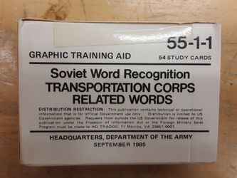 Soviet Word Recognition Army Training Cards