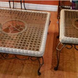 Pier 1 Imports Wicker & Wrought Iron Table Set