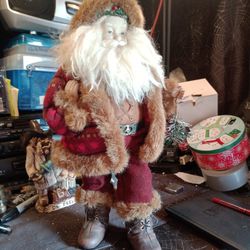 Vintage Porcelain Santa Claus 18 In.Tall. Christmas Decorations