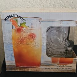 Margaritaville New Set of Four 20oz Highball Glasses