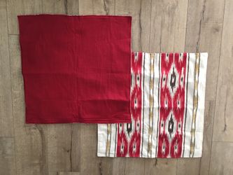 Pottery Barn Christmas Pillow Covers 24” - Red Ikat