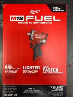Milwaukee M12 FUEL 1/2" Stubby Impact Wrench 2563P-20