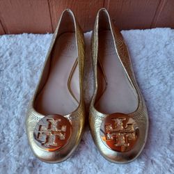 Tory Burch Claire Gold Ballet Flat -Size 7M

