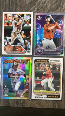 Gunnar Henderson Baltimore Orioles RC Card Lot (4)