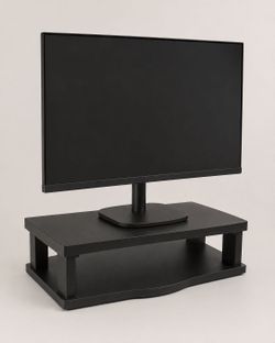 Black Desktop Monitor Riser Stand (monitor not included)