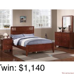Modern Twin Size  Complete Bedroom Set. Mattress sold separately 