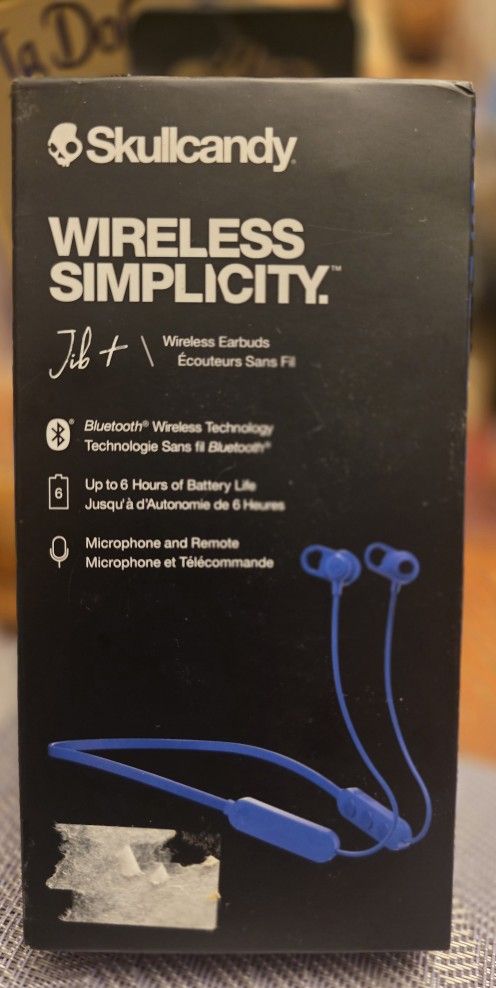 Brand NEW - Skullcandy Jib+ in-Ear Wireless Earbuds, 6 Hr Battery, Microphone, Works with iPhone Android and Bluetooth Devices - Blue