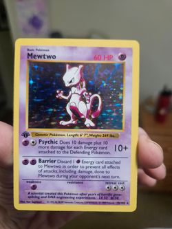 Mewtwo Holo 1st Edition Base Set Pokemon Card