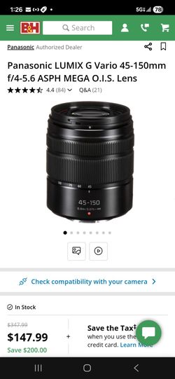 Read description Panasonic LUMIX G Vario 45-150mm f/4-5.6 ASPH MEGA O.I.S. Lens