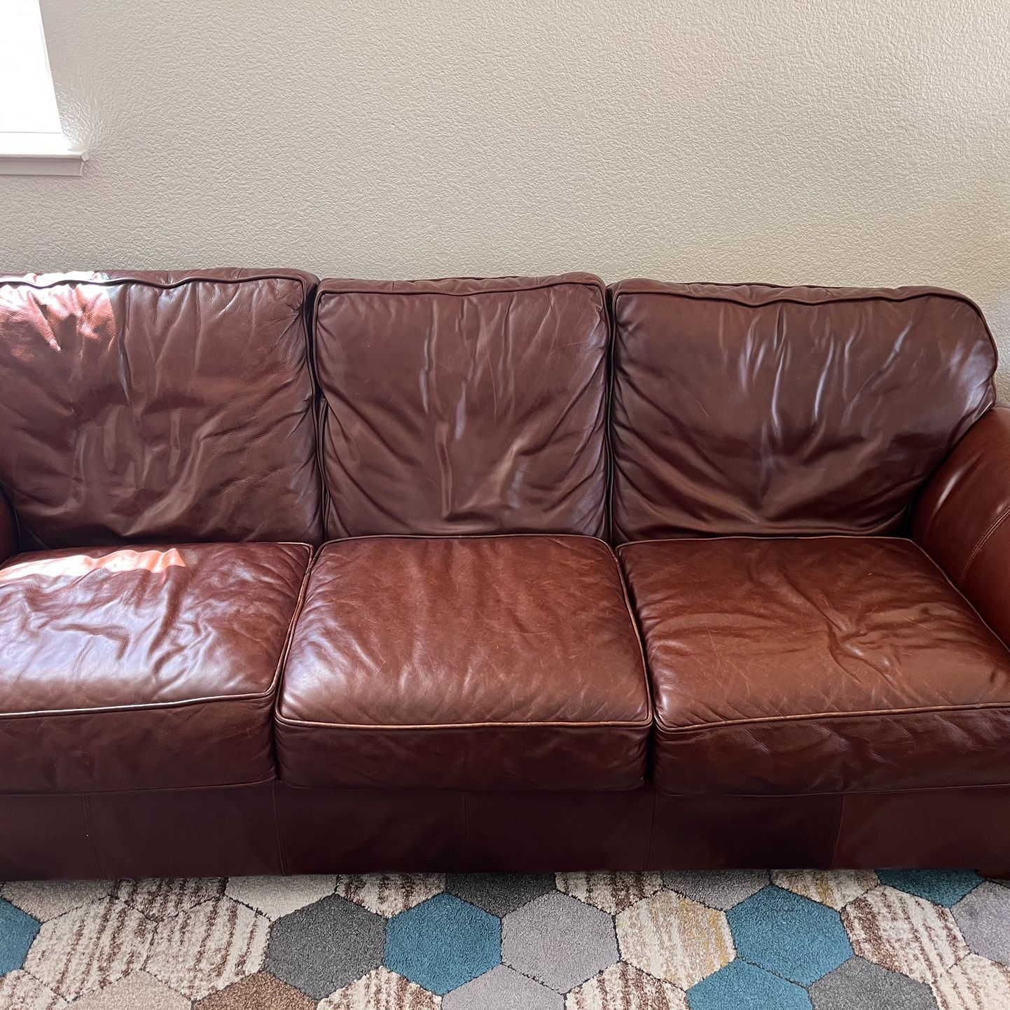 Leather Sofa and Armchair Set