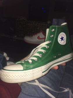 Green converse chuck Taylor highs men's size 8
