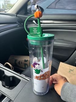 Starbucks Peanuts Fall Halloween Tumbler with Straw Topper