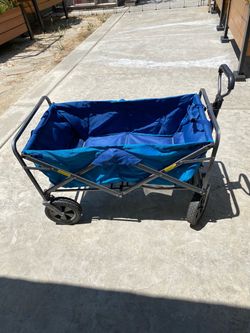 Collapsible Folding Foldable Wagon – Blue Utility Cart