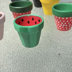 Painted Plant Pots (Pots Painted by my nephews And My Daughter)