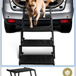 Dog Stairs for Car - Foldable Dog Ramps for Large Dogs with Non Slip Surface, Portable Dog Steps for Cars and SUV, Truck, Support Up to 200 Lbs