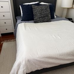 Queen Bed Frame + Mattress For Sale