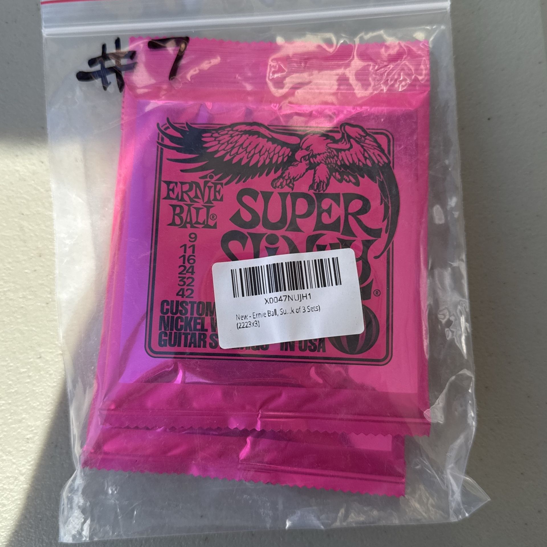 Ernie Ball Super Slinky Nickel Wound Electric Guitar Strings 3 Pack - 9-42 Gauge