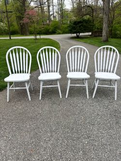 Solid wood white dining chairs