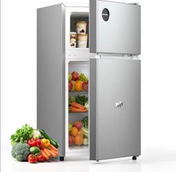 Upstreman Mini Fridge with Freezer, 3.0 Cu.Ft Refrigerator with 2 Doors
7-Level Thermostat, Removable Shelves, Compact refrigerator for Dorm Bedroom O