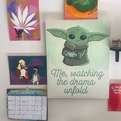 Art For Sale Hundred Dollars For The Weed Ones $50 For The Big Yoda Canvas
