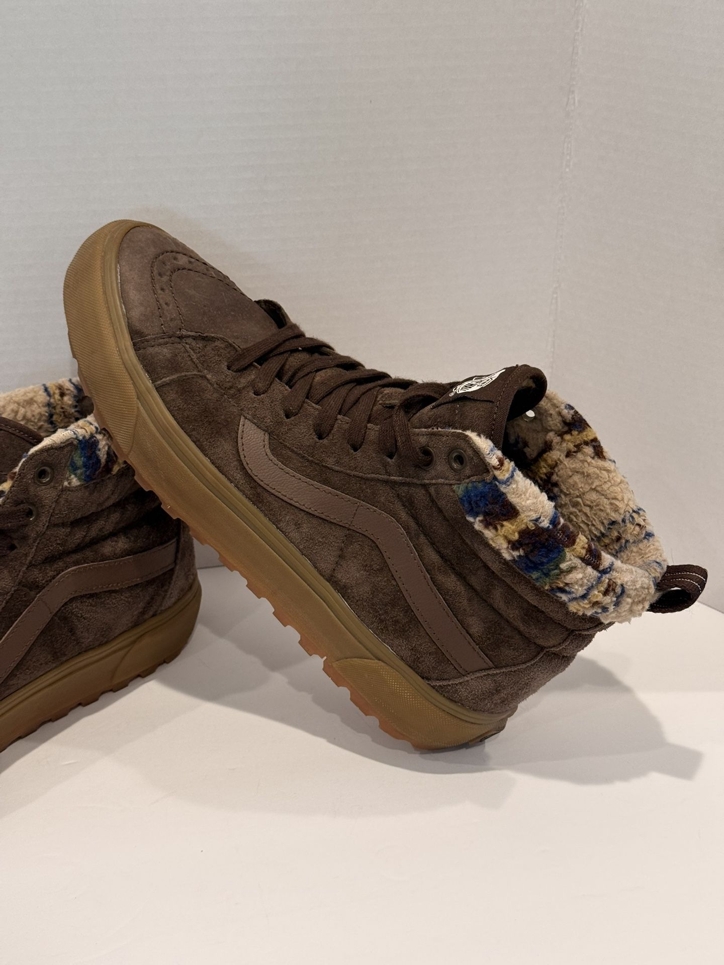 Vans Sk8-Hi MTE-1 All Weather Hiking Boots Brown Gum Bottom Sherpa Mens Size 11