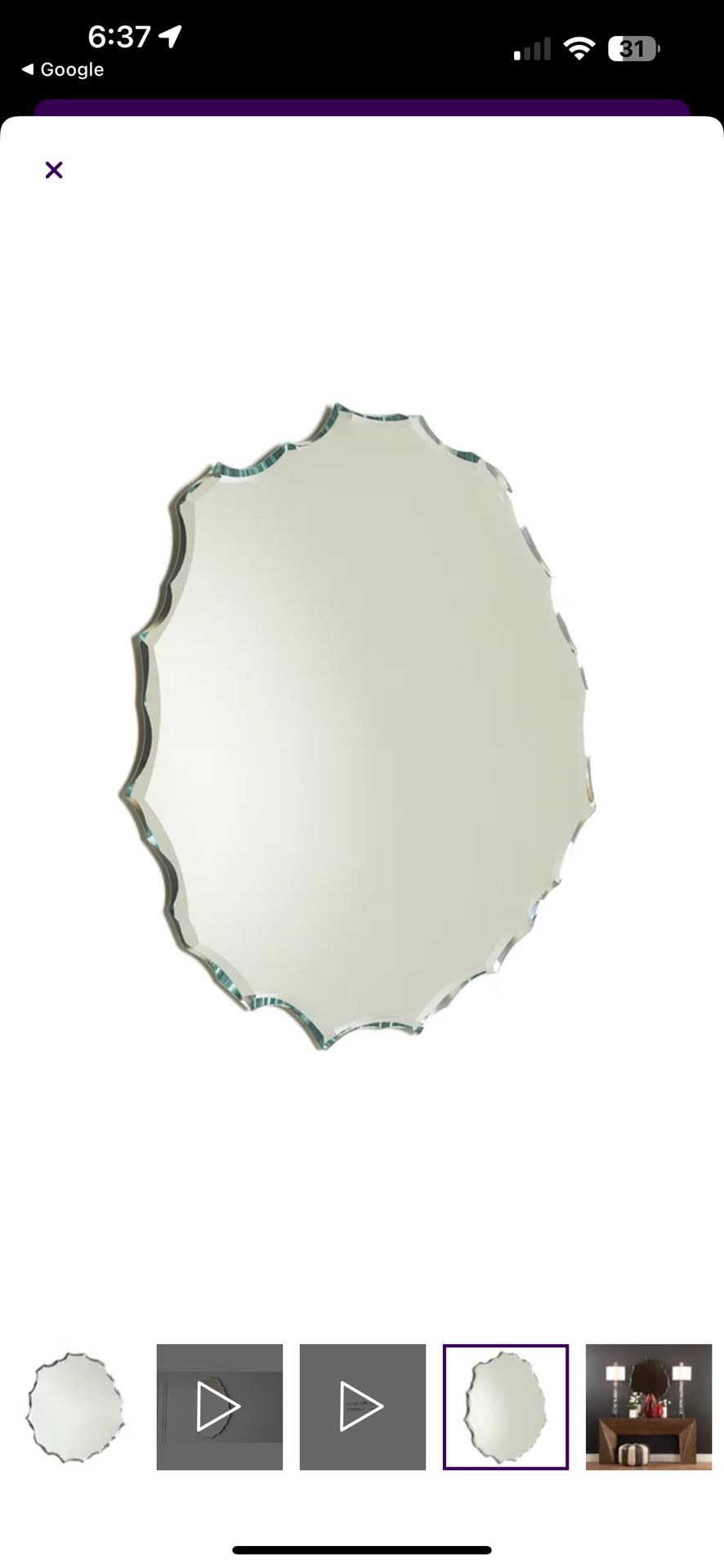 Global Views Designer Mirror Brand New -price Lowered