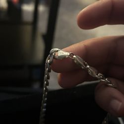 Solid Flat Curb Chain Necklace Sterling Silver 22inch
