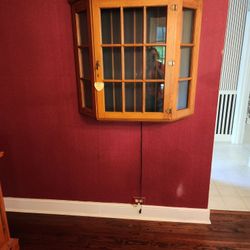 Solid Wood Curio Cabinet For Collectibles Glass Shelves