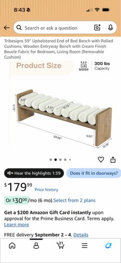 59” Wooden Entryway Bench Boucle