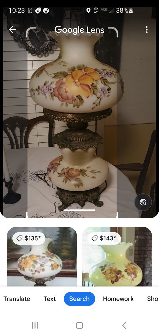 Antique Gone With The Wind Lamp