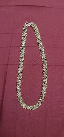 Sterling Silver Intricate Mesh Necklace W/S Hook