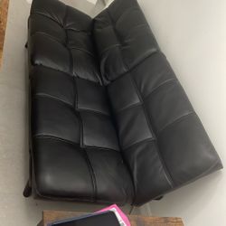 Black Leather Futon Couch