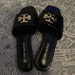 Tom Burch Eleanor Leather slides Black/Gold