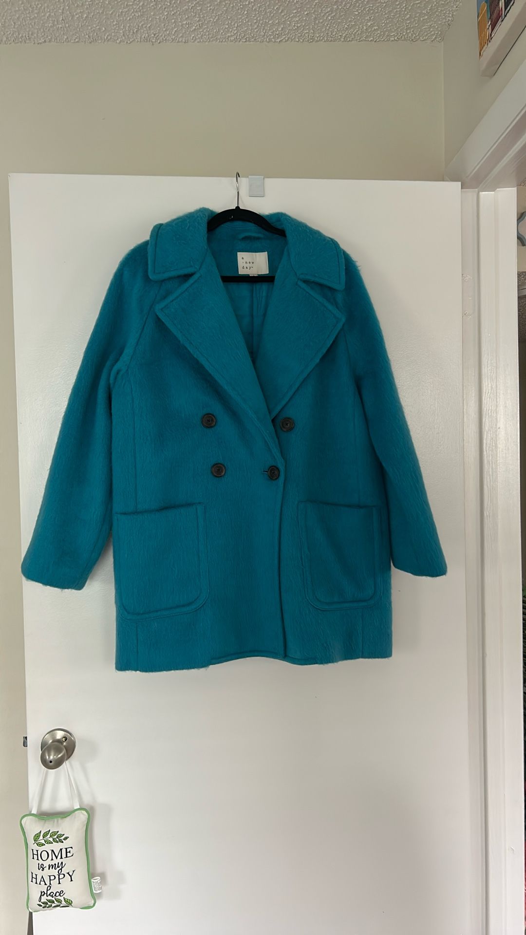 Beautiful Turquoise Oversize Look Coat