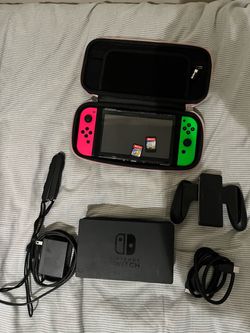 Nintendo Switch V1 all accessories and 2 Games
