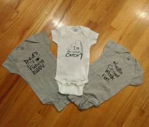 Fishing onesies - custom made