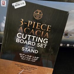 3 Piece Cut Board With Stand Set