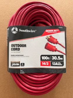 1 NEW Southwire 100ft Outdoor Extension Cord 14/3 gauge