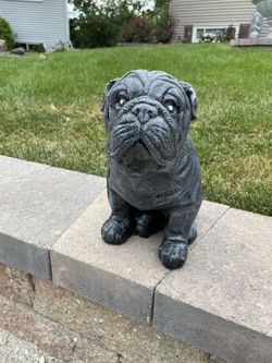 Beautiful Solid Concrete Bulldog Dog 