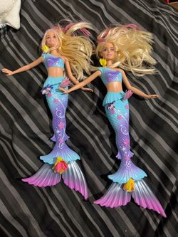 Lot 2 Barbie Dreamtopia Mermaid Series 12 in Dolls Blonde Hair Blue/Purple Tail