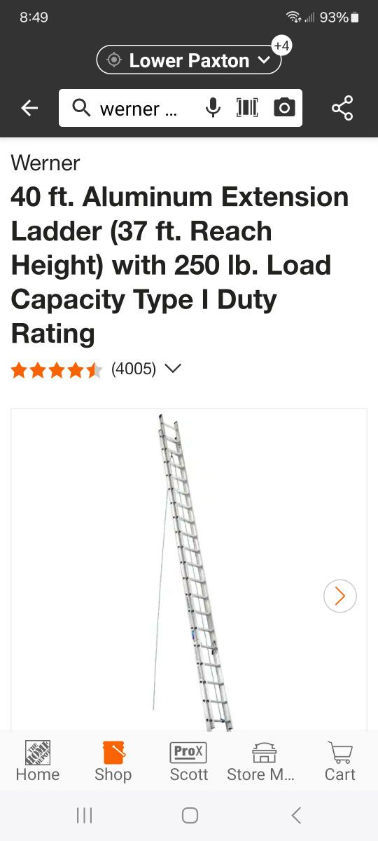 40 Ft Werner Aluminum Ladder