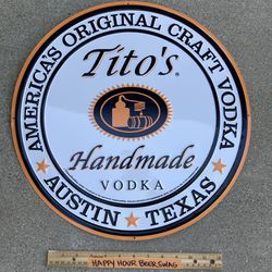 🔥 Titos Vodka Austin Texas Metal Beer Bar Tin Sign  