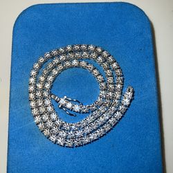 4MM Moissanite Lab Diamond Tennis Chain Necklace