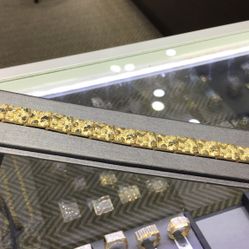 10k Gold Nugget Bracelet 5.5mm Thickness And 8.5inch Long
