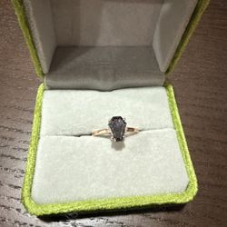 2 Carat Equivalent Dark Grey Moissanite Ring