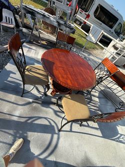 Wood and Metal Dining Set