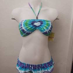 Hobie 2 Piece Bikini Super Cute Size Large Multicolor 