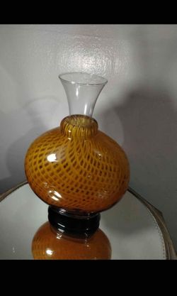 DALE TIFFANY GLASS VASE - DECANTER 1 LITER CAPACITY  12"×8"