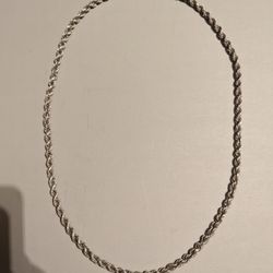 24" Long & Thick Vintage Sterling Silver Necklace/Chain