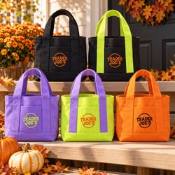 Trader Joe’s Halloween Mini Canvas Tote Bags – Set of 5